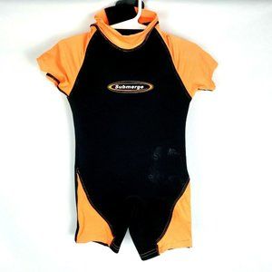 Submerge Boys 4 Wet Suit Swimwear One Piece Black Swimsuit Rash Guard Surfing